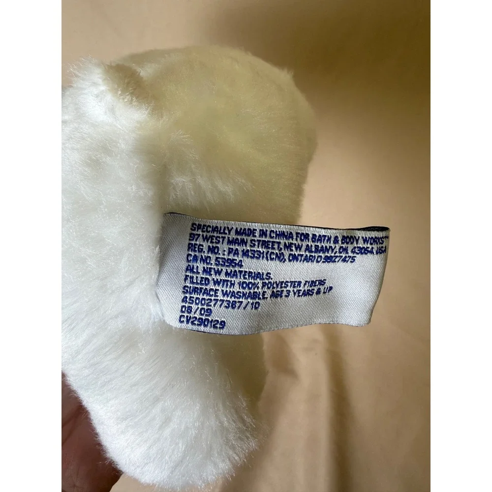 Bath & Body Works White Reindeer Plush Grey Antlers Heart Paws Holiday 2009